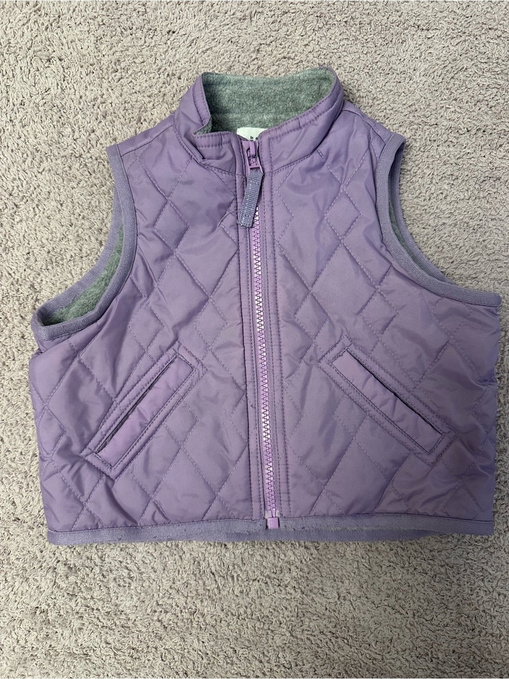 💜 Baby Gap Purple Quilted Vest 12-18M Fall Layer